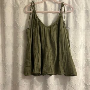 Old navy green tie spaghetti strap blouse XL